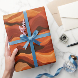 Papel De Presente Pôr do sol boêmio laranja ferrugem fluxo padrão ab