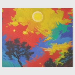 Papel De Presente pôr do sol brilhante fantasia