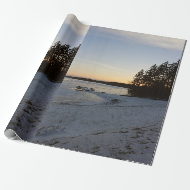 Papel De Presente Por do sol do inverno (Desenrolado)
