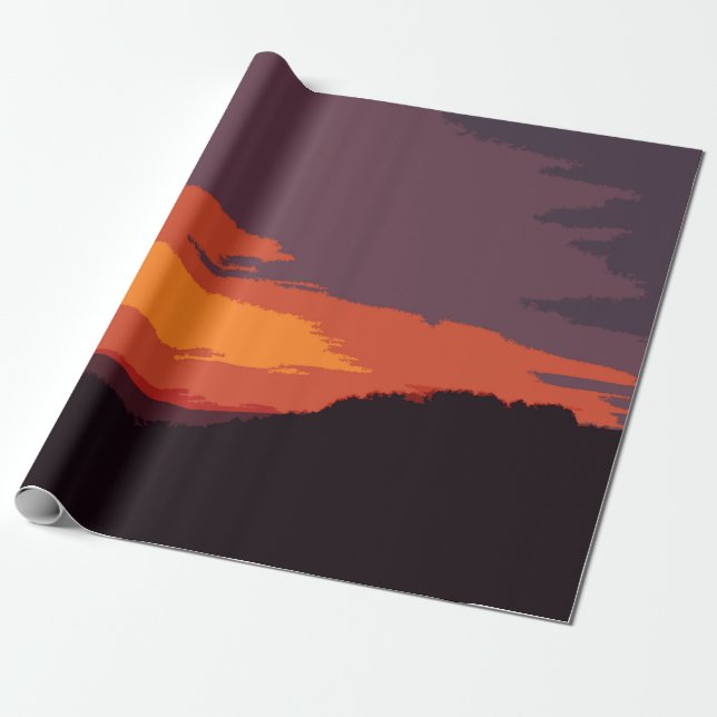 Papel De Presente pôr do sol simplificado (Desenrolado)