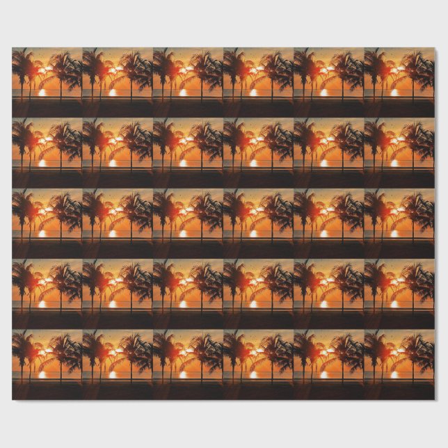 Papel De Presente Pôr do sol tropical (Aberto)