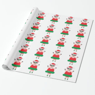 Papel De Presente Porco Balé de Natal