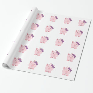 Papel De Presente Porco de Garota Bonita