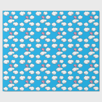 Papel De Presente Porco do vôo que repete o papel do teste padrão