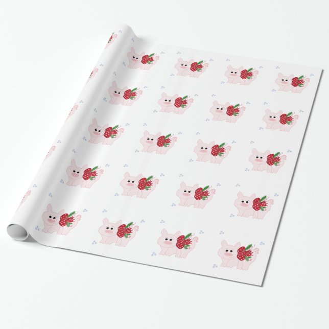 Papel De Presente Porquinho de Festa (Desenrolado)