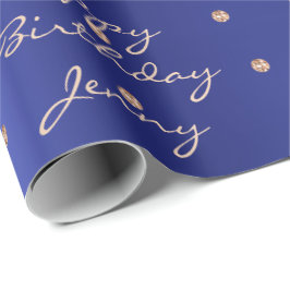 Papel De Presente Portas azuis personalizadas Rosa Crystal Swarovski
