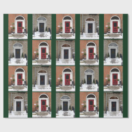 Papel De Presente Portas Georgian do inverno