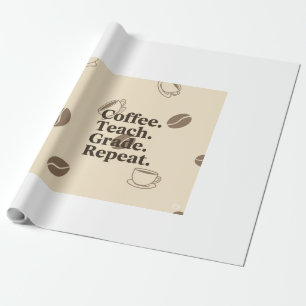 Papel De Presente Poster de Citação Mínima de Professores - "Café. E