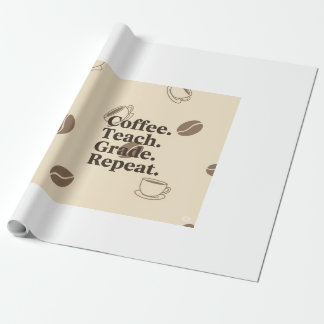 Papel De Presente Poster de Citação Mínima de Professores - "Café. E