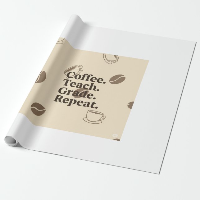 Papel De Presente Poster de Citação Mínima de Professores - "Café. E (Desenrolado)