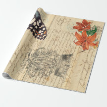 Poster de Decoupage da borboleta de Boho