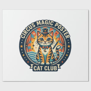Papel De Presente Pôster de Magia de Circo Gato Design de Gatinho Fo