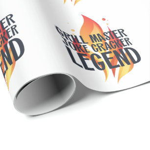Papel De Presente Poster do CHURRASCO da legenda da grelha