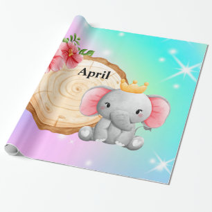 Papel De Presente Pôster do Elefante com Nome Personalizado!