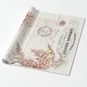 Papel De Presente Poster floral de Decoupage das coisas efêmeras