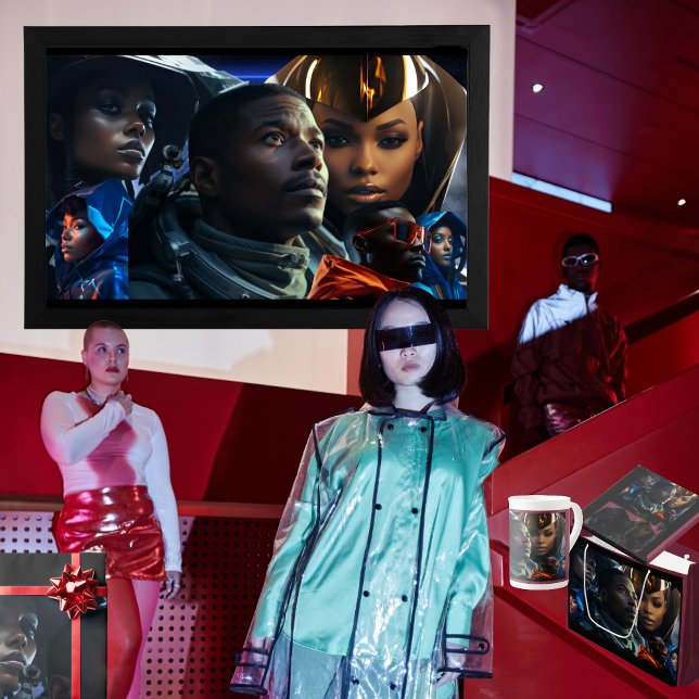 Papel De Presente Poster Futuro Negro (Get the full "Black Future" collection at  https://bit.ly/BlackFutureZazzle)