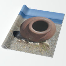 Pote tradicional grego Terracotta na praia