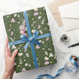 Papel De Presente Prado Verde Escuro