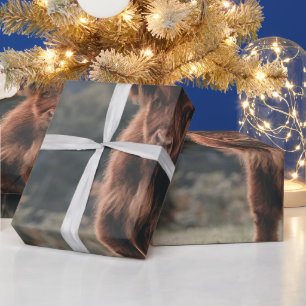 Papel De Presente Prados de outono de vitelo das vacas de montanha