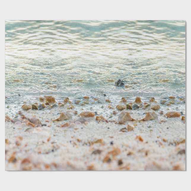 Papel De Presente Praia de Seixos Oceânicos (Aberto)