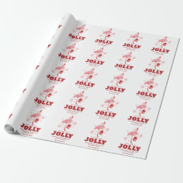 Papel De Presente Praia Tropical Rosa Flamingo, Jolly Festiva