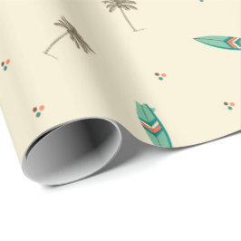 Papel De Presente Pranchas de surf de praia e papel de enrolamento d