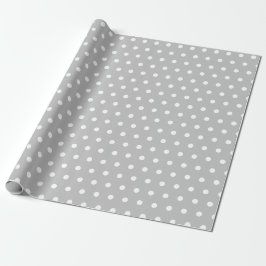 Papel De Presente Prata | Bolinha Branca
