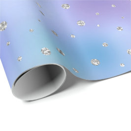 Papel De Presente Prata de Prata Roxa Confetti