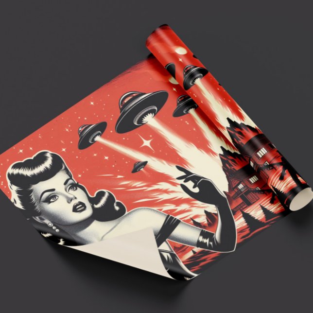 Papel De Presente Prato Voador Antigo Pin-up (Criador carregado)