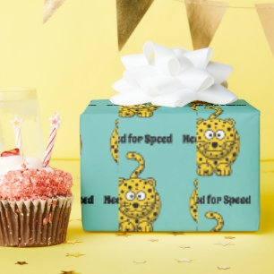 Papel De Presente Precisa de velocidade, Design de Cartoon Chita Eng