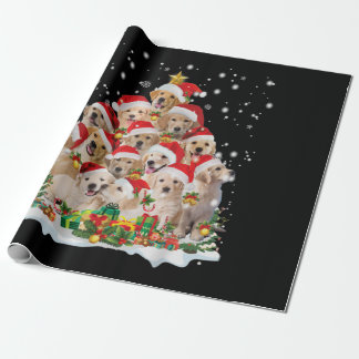 Papel De Presente Prêmio de Natal para Retriever de ouros