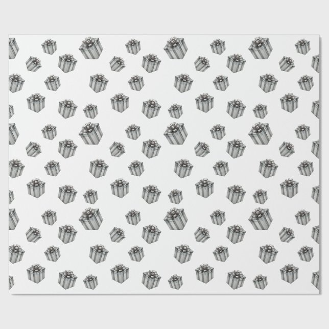 Papel De Presente Premium Silver Gift Boxes Elegant Holiday Party (Aberto)