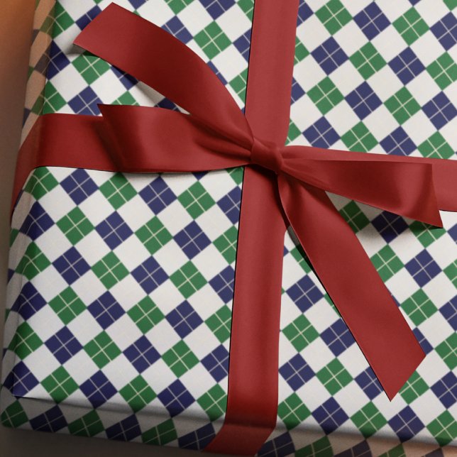 Papel De Presente Preppy Argyle (Criador carregado)