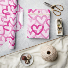 Papel De Presente Preppy Hearts Pink