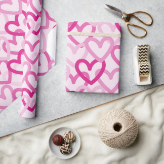 Papel De Presente Preppy Hearts Pink