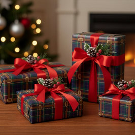 Papel De Presente Preppy Lux Christmas Plaid