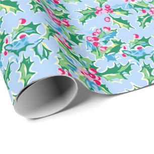 Papel De Presente Preppy Palm Beach Christmas Holly