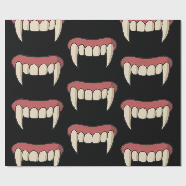 Papel De Presente Presas de Vampiro - Halloween (Aberto)