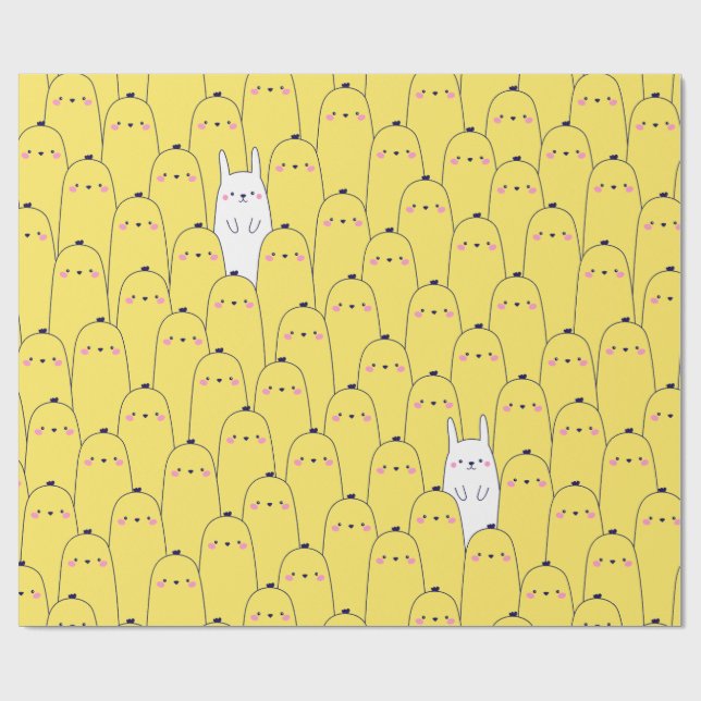 Papel De Presente Presente Alegre da Páscoa com Coelhinhos Fofos (Aberto)