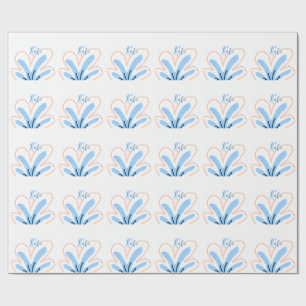 Papel De Presente Presente boho retrô adicionar nome flor pastel lar