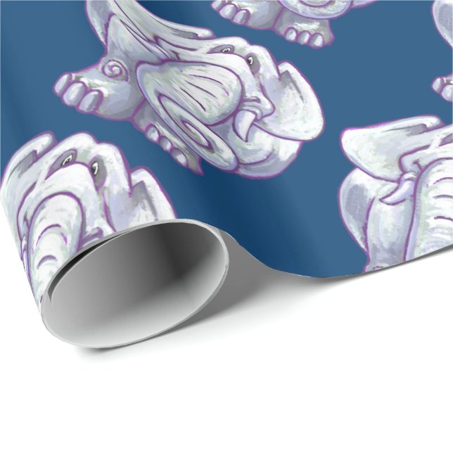 Papel De Presente Presente bonito do elefante branco (Ponta do rolo)