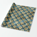 Papel De Presente Presente Chique Abstrato Dourado Metálico Azul<br><div class="desc">Linda embalagem com padrão abstrato em azul e dourado metálico falso para qualquer ocasião. Tão encantadora e chique. Perfeita para todas as suas embalagens de presentes especiais.</div>