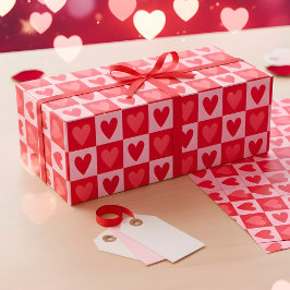 Papel De Presente Presente Clássico do Dia dos Namorados Corações Ve