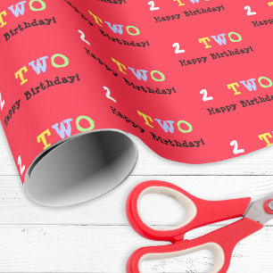 Papel De Presente Presente Colorido Vermelho Vibrante Aniversário de