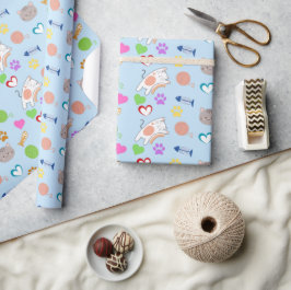 Papel De Presente Presente com Padrão de Gatinhos de Desenho Animado