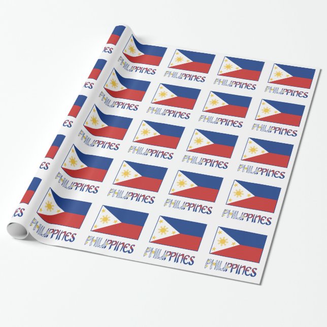 Papel De Presente Presente da Bandeira das Filipinas e Filipinos (Desenrolado)