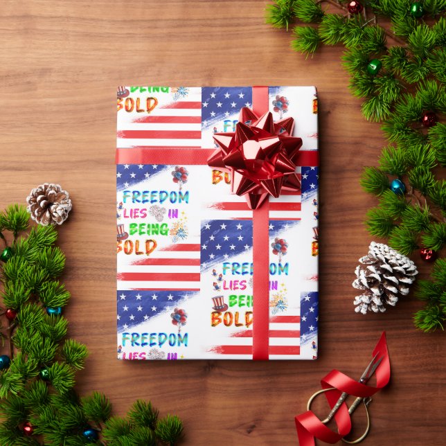 Papel De Presente Presente da Liberdade Está Em Ser Ousado (Presente de Natal)