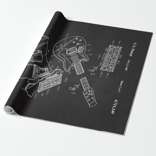 Papel De Presente Presente de 1987 Elétrica para o Lover Música Funn (Desenrolado)
