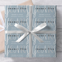 Presente de 25 Silver Blue Wedding Anniversário