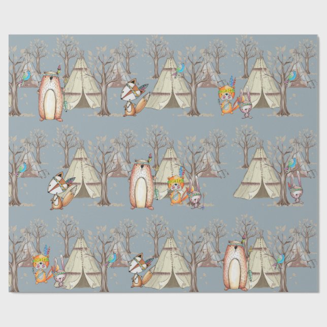 Papel De Presente Presente de Animais da Floresta de Floresta Infant (Aberto)